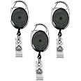 Kite Media - YoYo Ovel, Retractable Reel ID Card Holder - Set of 3 Nos (Black)