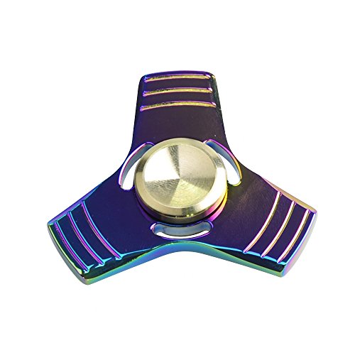 FMS Fidget hand Spinner Toy EDC Tri Spinner metal High Speed Stainless Steel Bearing (Tri Spinner, Color)
