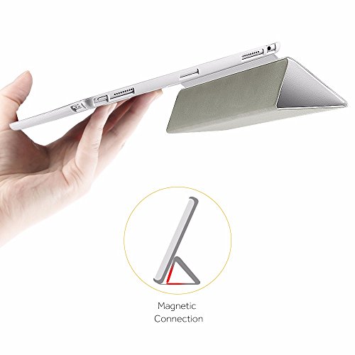 EasyAcc iPad Pro 12.9 2015 Hülle Case – mit Standfunktion und Automatischem Schlaf Funktion für iPad Pro 12.9 2015 (Modellnummer A1673 A1674 A1675) – Weiß, Kunstleder, Ultra Dünn - 4