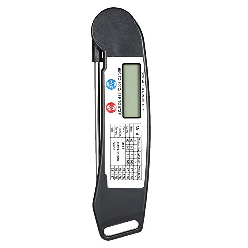 MagiDeal Haushaltsthermometer Kochthermometer Küchenthermometer Einstichthermometer sofort lesen mit lange Sonde, Digital LCD Bildschirm Korrosionsschutz, ideale für Braten, Kochen, Grillen/BBQ, Backen, Baby-Ernährung usw. – Schwarz, 15×3.5×1.5cm - 2