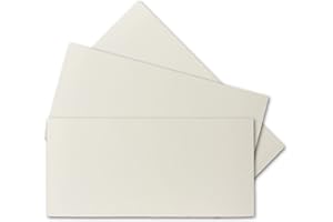 ‎NEUSER PAPIER 1000 Stück DIN Lang Vintage Karten, Bütten-Papier, 100 x 210 mm, Natur-Weiß halbmatt - ohne Falz - Vellum Oberfläche - Karten aus Büttenpapier