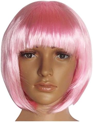 WINWINTOM Anime Fashion Short Wig Cosplay Party Straight Wig (Pink)