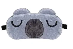 PRASJAL Velvet Cute Funny cartoon Sleeping Eye Mask Slip Night Sleep Eye White and Brown Super Soft & Smooth Travel Masks for Men Women Girls Boys Kids