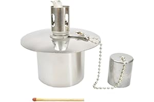 HANNA'S LADEN FÜR BASTLER UND HOBBYKÜNSTLER Öllampe Einsatz - Ölbehälter Gartenfackel - Edelstahl - ~60 ccm Inhalt - - Ein Qualitätsprodukt von Hannas Laden