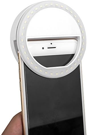 Senweit 36 LED Portable Selfie Ring Light Three Brightness Levels Adjustable Night Darkness Selfie White For Smartphone iPhone Samsung Andriod(Batterires Included)