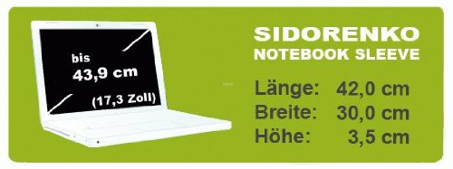 Sidorenko Designer Notebooktaschen mit Tragegurt + Tragegriff inkl. Zusatzfach für Maus und Ladegerät an der Vorderseite der Tasche // Größe 43,9cm von 17″ bis 17,3″ Neopren Schutzhülle - 2