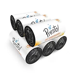 Amazon Brand - Presto! Oxo-Biodegradable Garbage Bags, Medium - 30 bags/roll (Pack of 6)