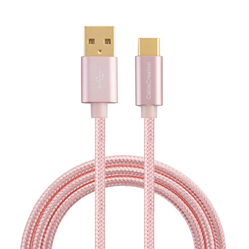 CableCreation USB-Kabel 48,7 cm geflochten Typ C (USB-C) auf Standard USB-A-Kabel für Nexus 5X/6P, OnePlus, LG G5, das neue MacBook 12 Zoll (30,5 cm), Google ChromeBook Pixel, Lumia 950/950 XL usw, Rosa goldfarben [56 K Ohm Widerstand]