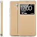 Produktbild zanasta Designs Tasche Huawei Honor 6C Pro Case Schutzhülle Flip View Cover mit Fenster und Kameraschutz | Gold