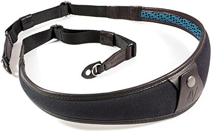 4V Design ALA Handmade Leather & Canvas Camera Strap w/Metal Ring Fit Kit, Black/Black (2ALLRCV0909)