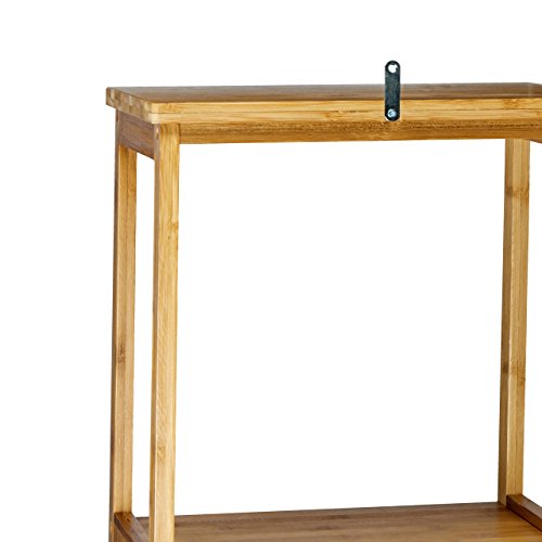 Relaxdays Badregal Bambus HBT 170 x 33,5 x 28 cm Badschrank mit 6 Ablageflächen mit praktischen Stauraum für Badeaccessoires als Standregal mit Schrank und 2 verstellbaren Einlegeböden für Bad, natur - 8