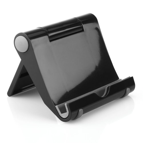 deleyCON Universal Tablet Ständer – Winkel verstellbar für iPad / Galaxy Tab usw – mit & ohne Case nutzbar – Schwarz - 7