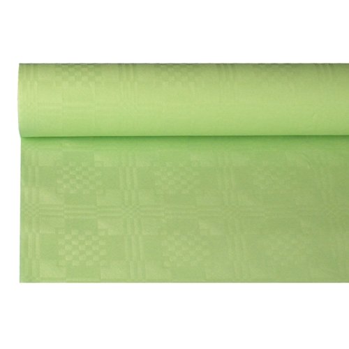 NEU Tischdecke pastellgrün, Damastprägung 8x1,2m