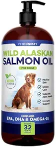 Wild Alaskan Salmon Oil for Dogs - Omega-3 for Dogs - Pet Liquid Food Supplement - EPA + DHA Fatty Acids Reduce Shedding & Itching - Supports Joints, Brain & Heart Health?