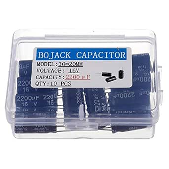 Produktbild von 10x BOJACK 220µF 16V Kondensator – 6x12mm, ±20%, Aluminium-Elektrolyt, Für Platinen & Netzteile