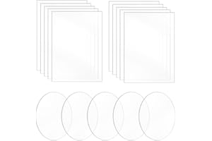 HAOMEEDUO 15 Hojas de Acrílico Transparente para Manualidades Placas Acrilicas Transparente Tablero Acrílico Paneles de Plástico Acrílico, Rectangulares y Redondo Acetato para Maquetas Manualidades