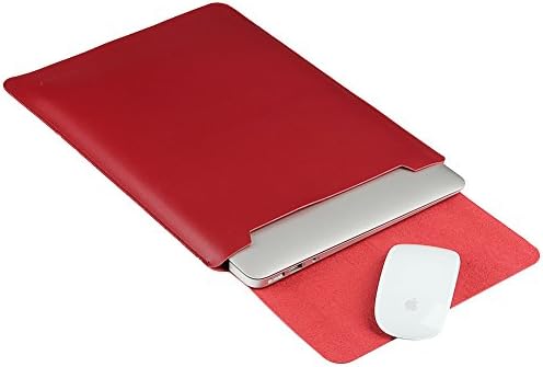 GENORTH Leather Sleeve for Apple Macbook Air Netbook Laptop Carrying Bag Macbook Protective Case Cover (13 Inch, Burgundy)