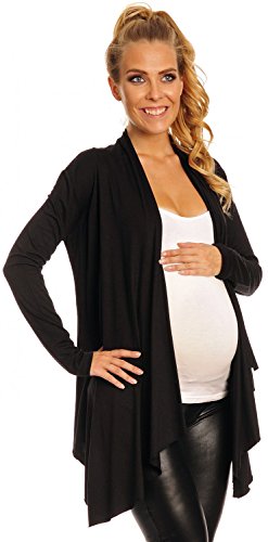 Happy Mama Women's Maternity Waterfall Cardigan Shrug Jacket Blazer UK10-18 320p (Black, 14)