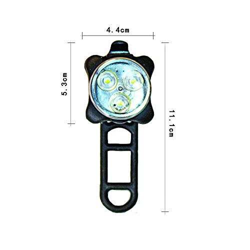 MuP LED Fahrradlampe, Frontlicht Weiß und Rücklicht Rot Scheinwerfer mit USB-Kabel Wiederaufladbare Radlichter, 4 Modi, Wasserdicht, Fahrradbeleuchtung Set - 2