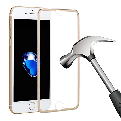 iPhone 7 Panzerglas, VIUME 9H Hartglas Schutzfolie HD Displayschutzfolie Panzerglasfolie Handy Schutzglas Glasfolie Schutzfolie Panzerfolie Glas 3D touch kompatibel 4.7″ (Metall Gold ) - 3