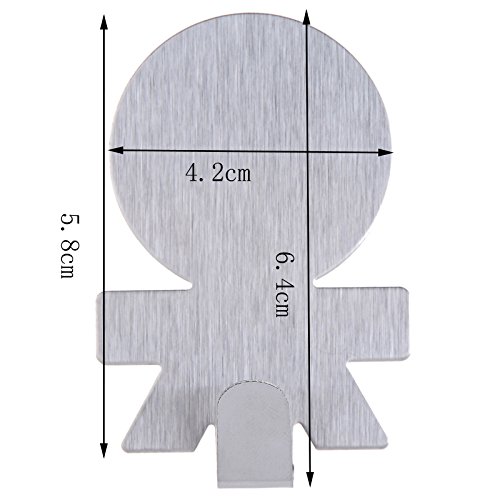 Yantu 4er Set Mini Niedlich Edelstahl rostfrei Klebehaken Wandhaken Haken Handtuchhaken (Kleines Baby) - 2