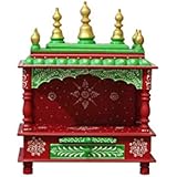 MVEE Wooden Home Temple/Pooja Mandir/Mandapam/Small Home Temple (38 cm x 20 cm x 51 cm)