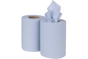 Nisbets Essentials Centrefeed Blue Roll 2-Ply, 80m (Pack 2)