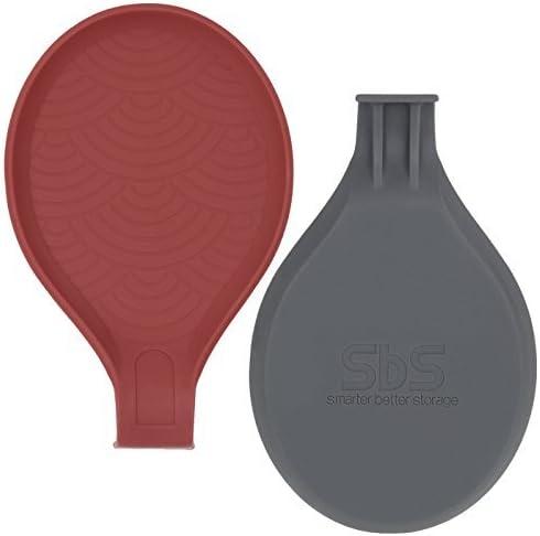 SbS Silicone Spoon Rests (XL) - Red and Gray 2-Pack