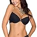 Produktbild Axami Damen V-5780 Basic Schwarz Komfortabler Push-Up BH Rücken transparent , schwarz, 85D (Herstellergröße: 100D)