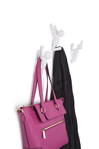 Umbra 318165-660 Buddy Wandhaken, Garderobenhaken für Kinder, 3er-Set, weiß - 3