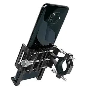 BROLAVIYA Aluminum Alloy Mobile Phone Holder for Motorcycle Bike Bicycle MTB Handlebar Mount Black Model 02