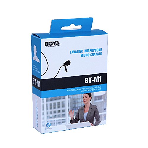 Boya Microfono BY-M1 lavalier a condensatore omnidirezionale con clip da bavero per fotocamera DSLR/smartphone/videocamere/registratori audioÂ â€“Â nero