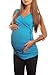 New Maternity V Neck Top Size 8 10 12 14 16 18 5104 Variety of Colours (10, Sky Blue)