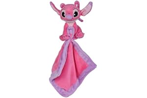 DOUDOU MALIN Stitch Angel Doudou Mouchoir Rose 40 cm