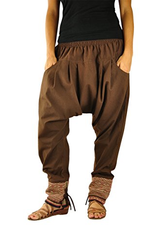 virblatt Haremshose für Herren und Damen aus Baumwolle mit traditionellen Webereien UNISEX Einheitsgröße S – L mit bequemen Gummibund alternative Kleidung-Malie - 2