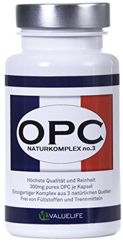 Preisvergleich Produktbild OPC Kapseln - 900mg Oligomere Proanthocyanidine aus Traubenkernextrakt, Kiefernrinden- und Pinienrindenextrakt - Ohne Zusatzstoffe - 90 Kapseln von VALUELIFE