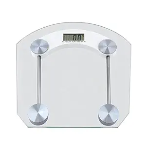 AmtiQ Personal Digital Weight Machine 8mm Thick Glass Square Body Weighing Scale Machine for Home - 100kg