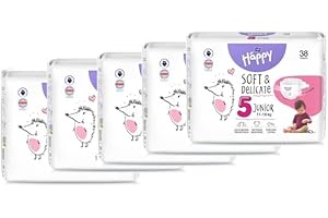 Pannolini Bella Baby Happy CARTONE Taglia 5 (11-18kg) – 5 Confezioni x 38 pezzi = 190 pannolini