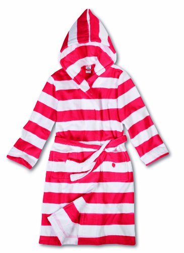 Preisvergleich Produktbild Sanetta Mädchen Bademantel, gestreift 241749, Gr. 176, Rot (3838)