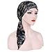 Produktbild SuperSU Frauen Chemo Cap Baumwolle Slouchy Beanie Hat Weiche Turban Headwear Head Wraps Frauen Indien Muslim Stretch Turban Hut Tie-Dye Baumwolle Haarausfall Kopftuch Wrap (Grau)
