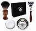 4 PIECES WOODEN SHAVING SET FOR MEN'S GROOMING. THE SET INCLUDES PURE BLACK BADGER HAIR SHAVING BRUSH,GILLETTE FUSION RAZOR,BOWL & FREE SOAP. PERFECT AS A GIFT THIS CHRISTMAS FOR HM.SPECIAL EDITION.