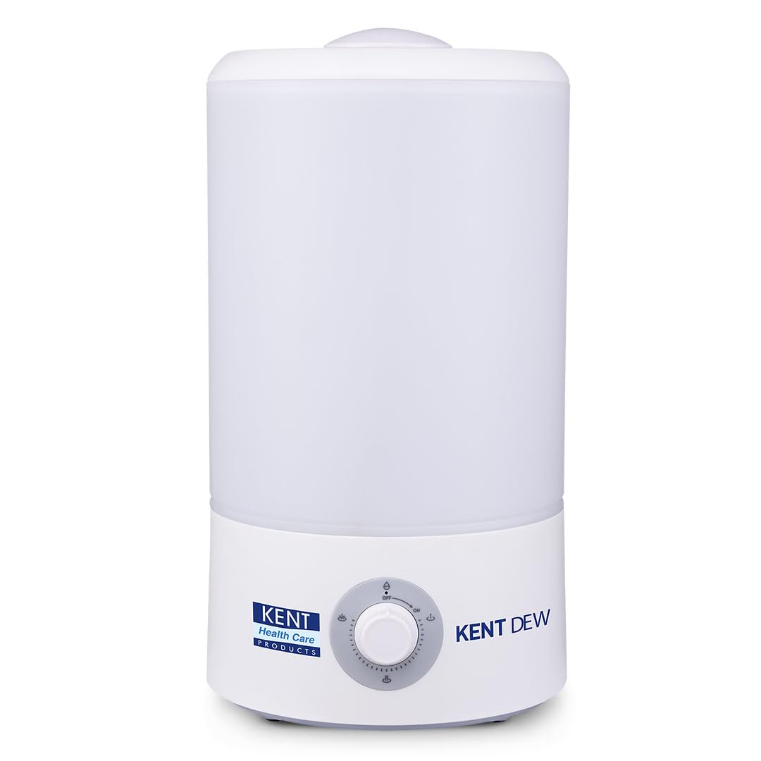 KENT Dew Humidifier with Ultrasonic Mist 4L | Eliminates Dryness Caused by AC's & Room Heater | UV LED Light Kills Bacteria &