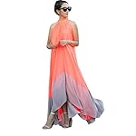 Balai Women Summer Boho Evening Party Wear Chiffon Beach Halter Long Maxi Dress