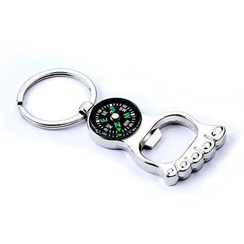 Preisvergleich Produktbild RotSale® 1x Metall Flaschenöffner Schlüsselanhänger Kreativ Füße Schlüsselring Kapselheber Deckelöffner mit Kompass für Schlüssel