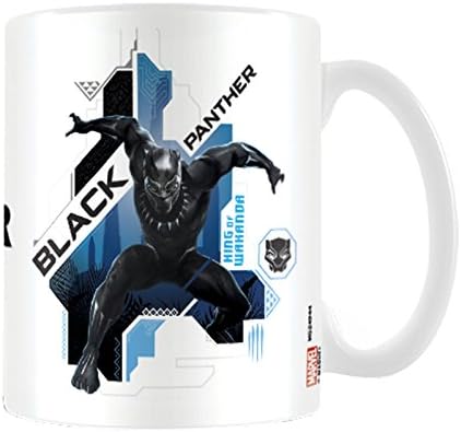 Black Panther Mug Pounce Logo Official Marvel White One Size