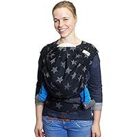 Madame Jordan Wrap Conversion Mei Tai 'City of Stars black' - Tragehilfe ab Geburt bis ca. 2 Jahre, Ergonomische Tragehilfe für Bauch, Rücken, Hüfte