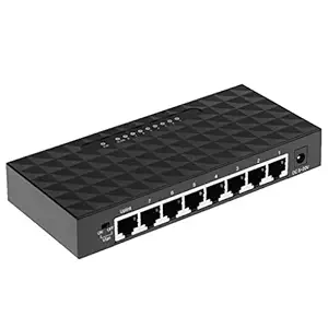 IVELECT 8 Port Fast Ethernet Switch Desktop Splitter Hub Plug &Play for Computer