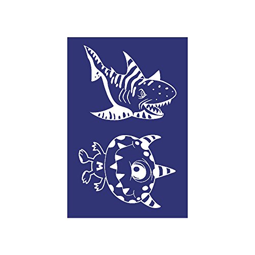 Rayher 4505300 Schablone, Monster + Hai, DIN A5, 1 Schablone + Rakel im SB-Btl.