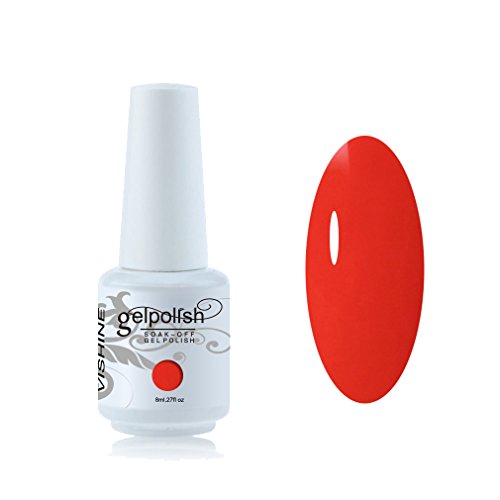Vishine 8ml Soak-Off UV LED Gel Polish Nail Art Manicure Lacquer Orange Red #019