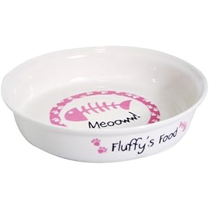 PERSONALISED Pet Cat Futternapf–Pink–Fine Bone China